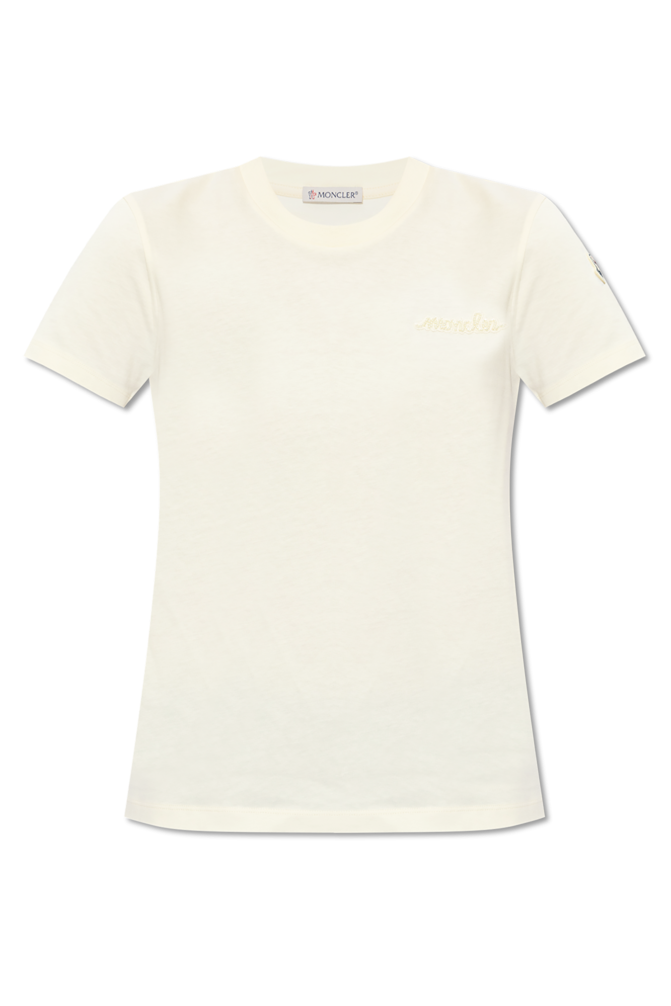 Tシャツ・カットソー MONCLER Men T-shirt White 8C000348390T 032 Cream T-shirt with logo Moncler - Vitkac AS